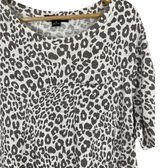 Anthropologie Sanctuary T Shirt Dress Animal Print White Gray 3X - Picture 5 of 7
